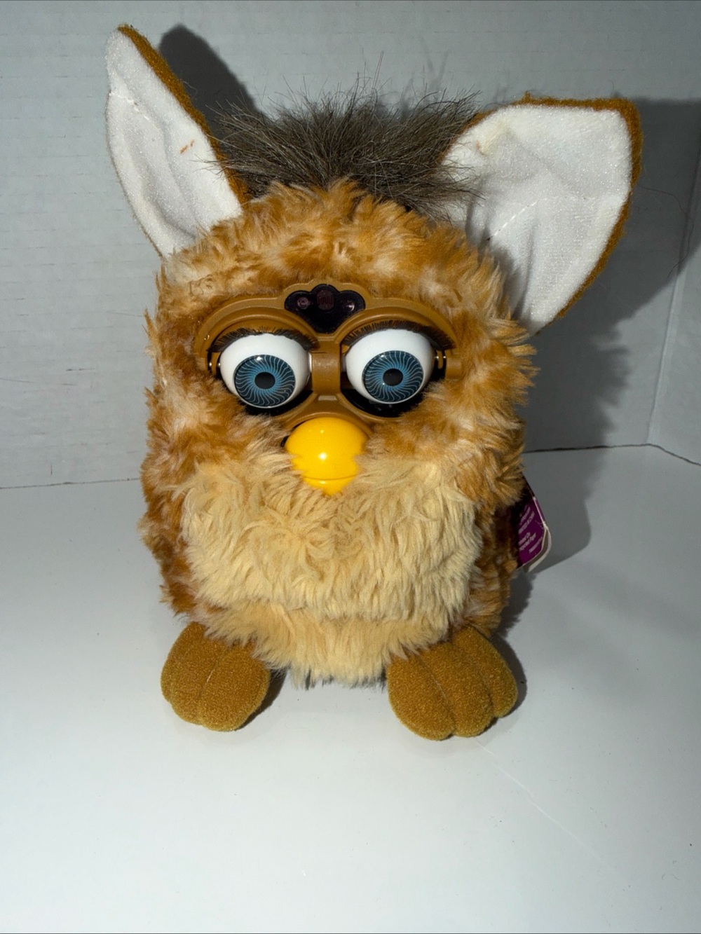 DOES NOT WORK - Vintage 1998 Tiger Electronics FURBY Giraffe Brown Blue Eyes 6”